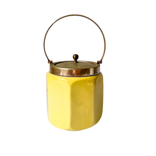 Vintage Chartreuse Ceramic Tea Caddy