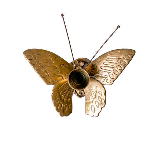 Vintage Brass Butterfly Candle Holder