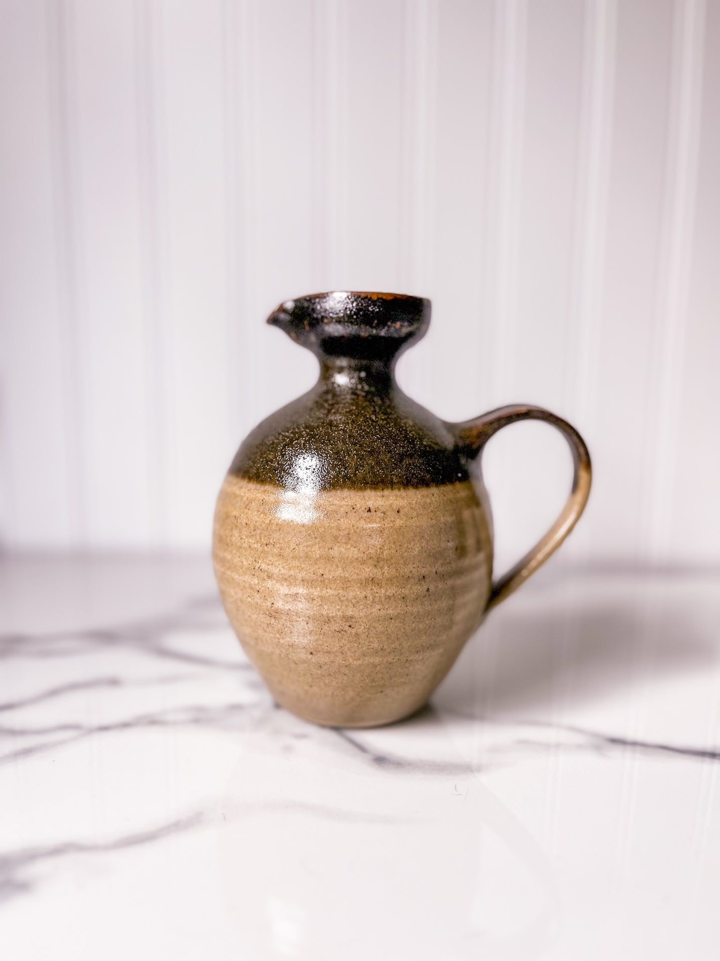 Vintage Pottery Two-Toned Stoneware Creamer