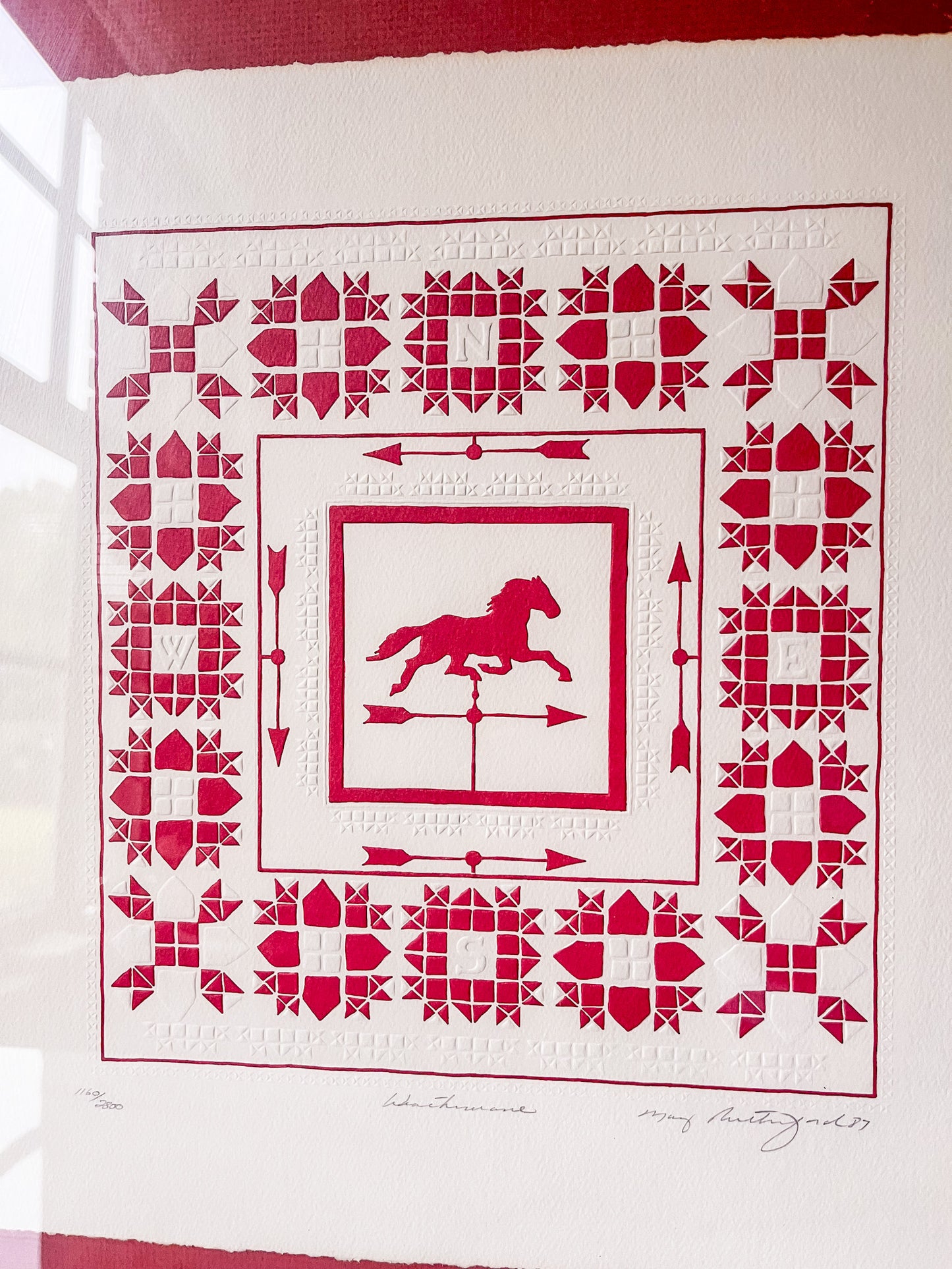 Mary Rutherford Embossed Quilt Print titled “Weathervane”