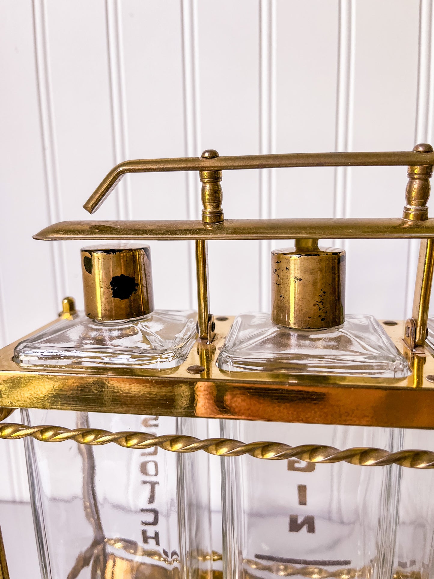 Vintage Brass Liquor Caddy - 1950's