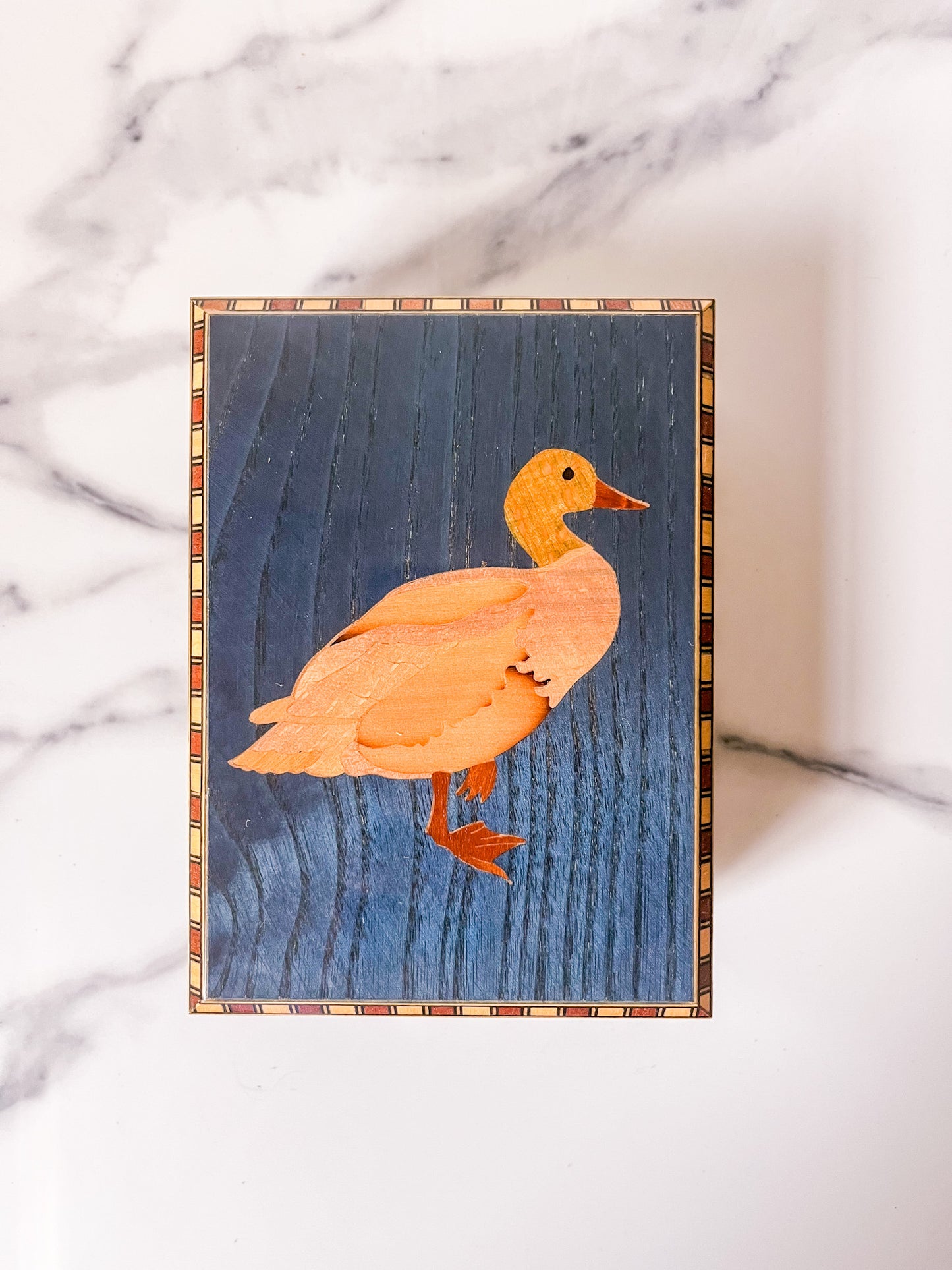 Italian Inlaid Wood Duck Music Box