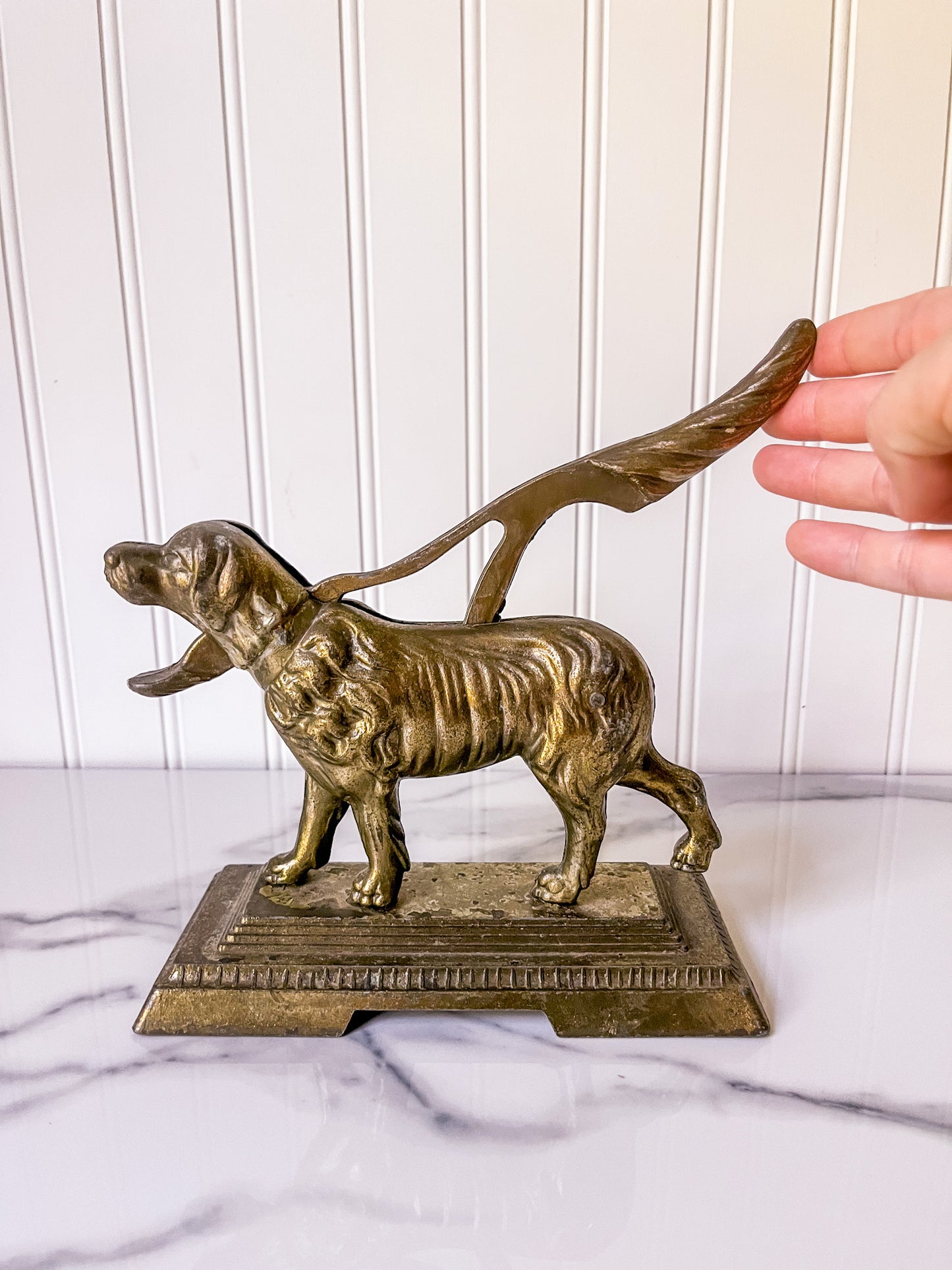 Vintage Metal Dog Nutcracker