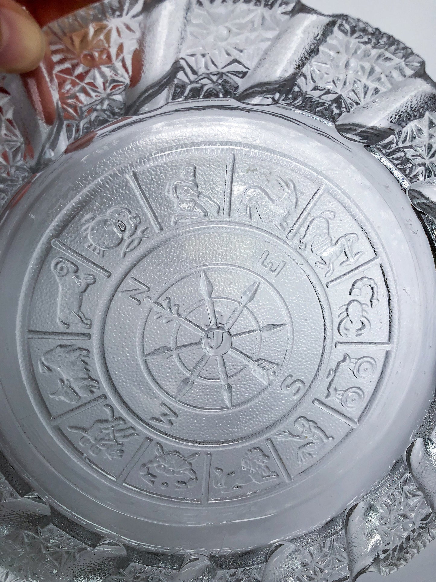 Vintage Zodiac Glass Ashtray, Astrology Ashtray