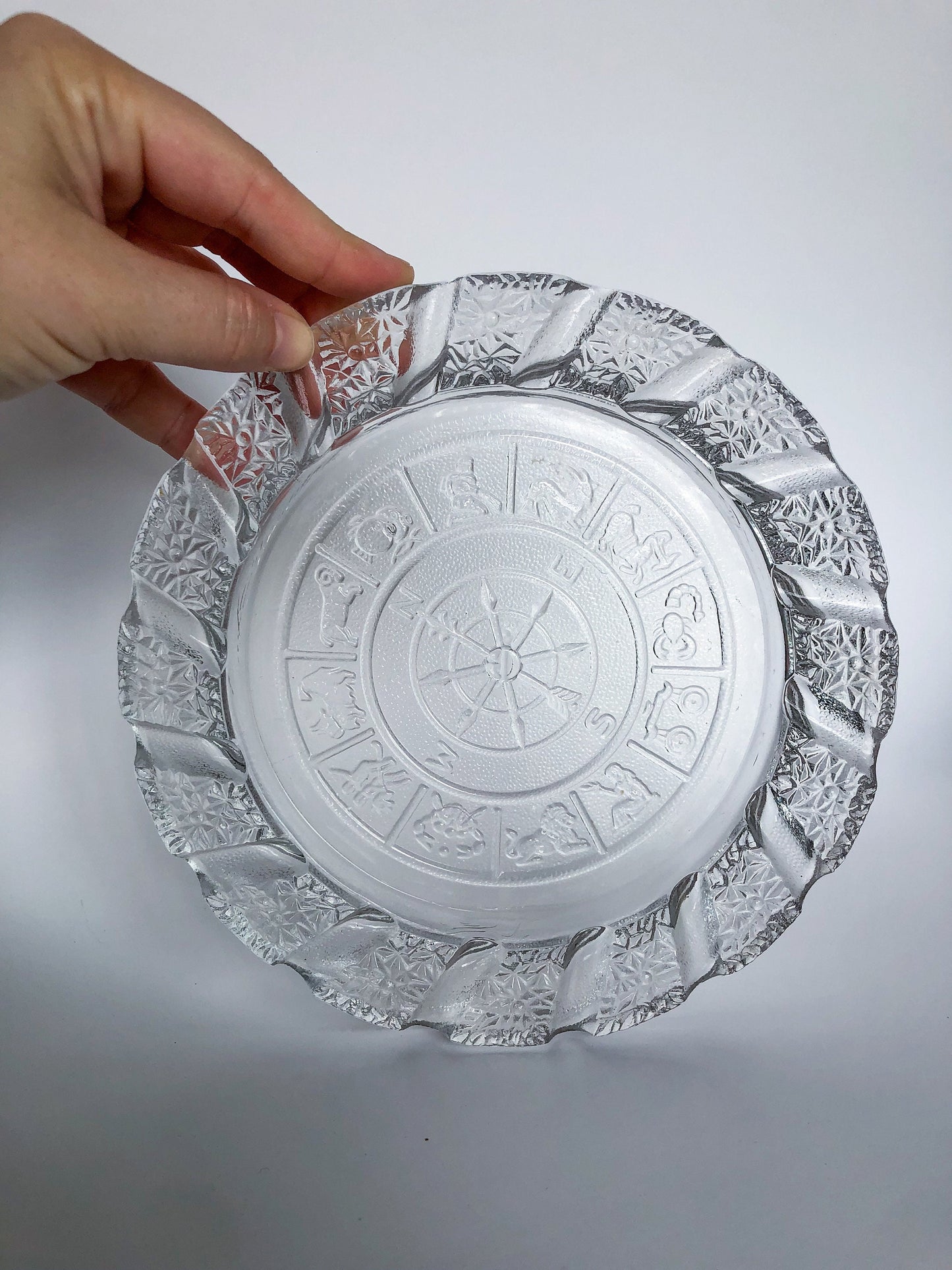 Vintage Zodiac Glass Ashtray, Astrology Ashtray