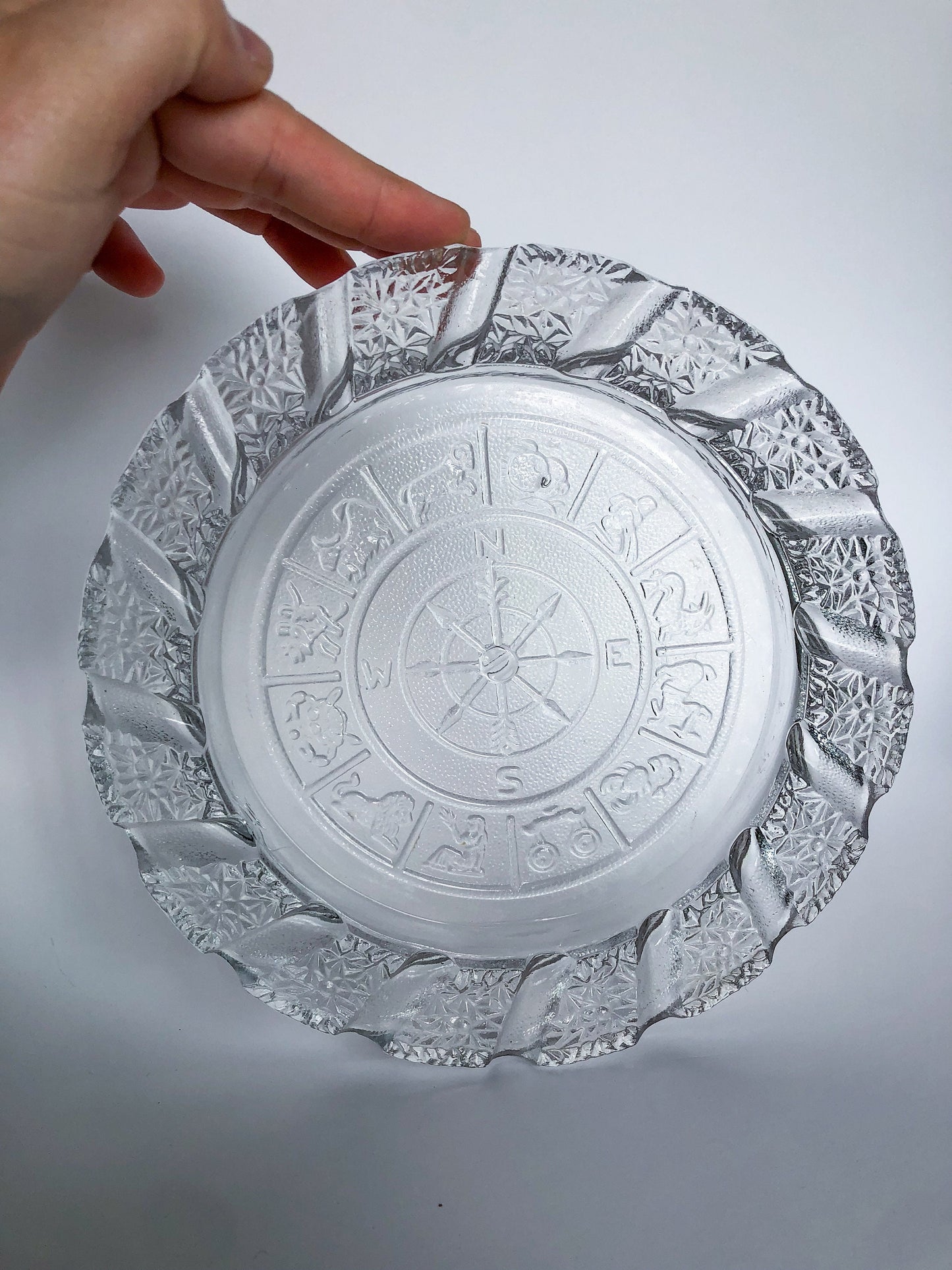 Vintage Zodiac Glass Ashtray, Astrology Ashtray