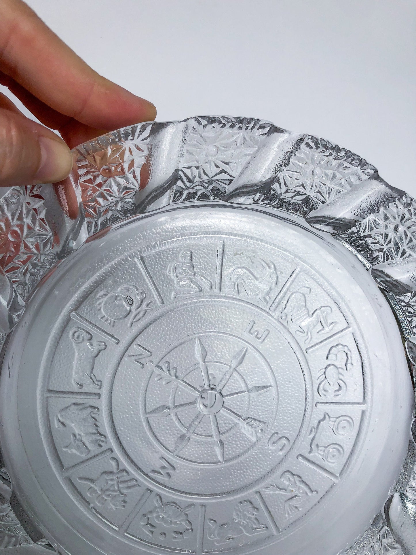 Vintage Zodiac Glass Ashtray, Astrology Ashtray