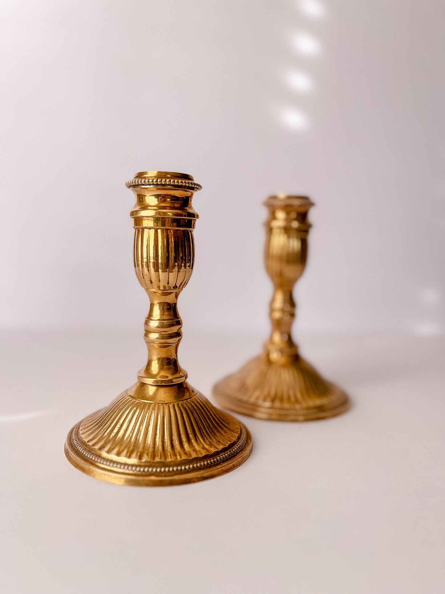 Ornate Vintage Brass Candlestick Holders