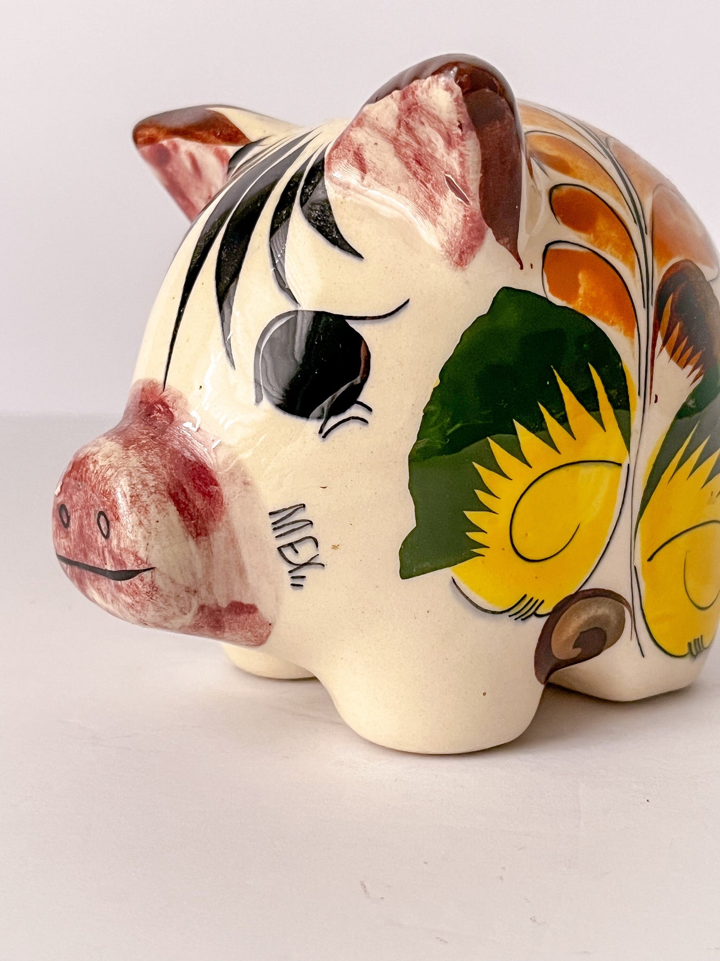 Vintage Ceramic Hand-Painted Piggy Bank