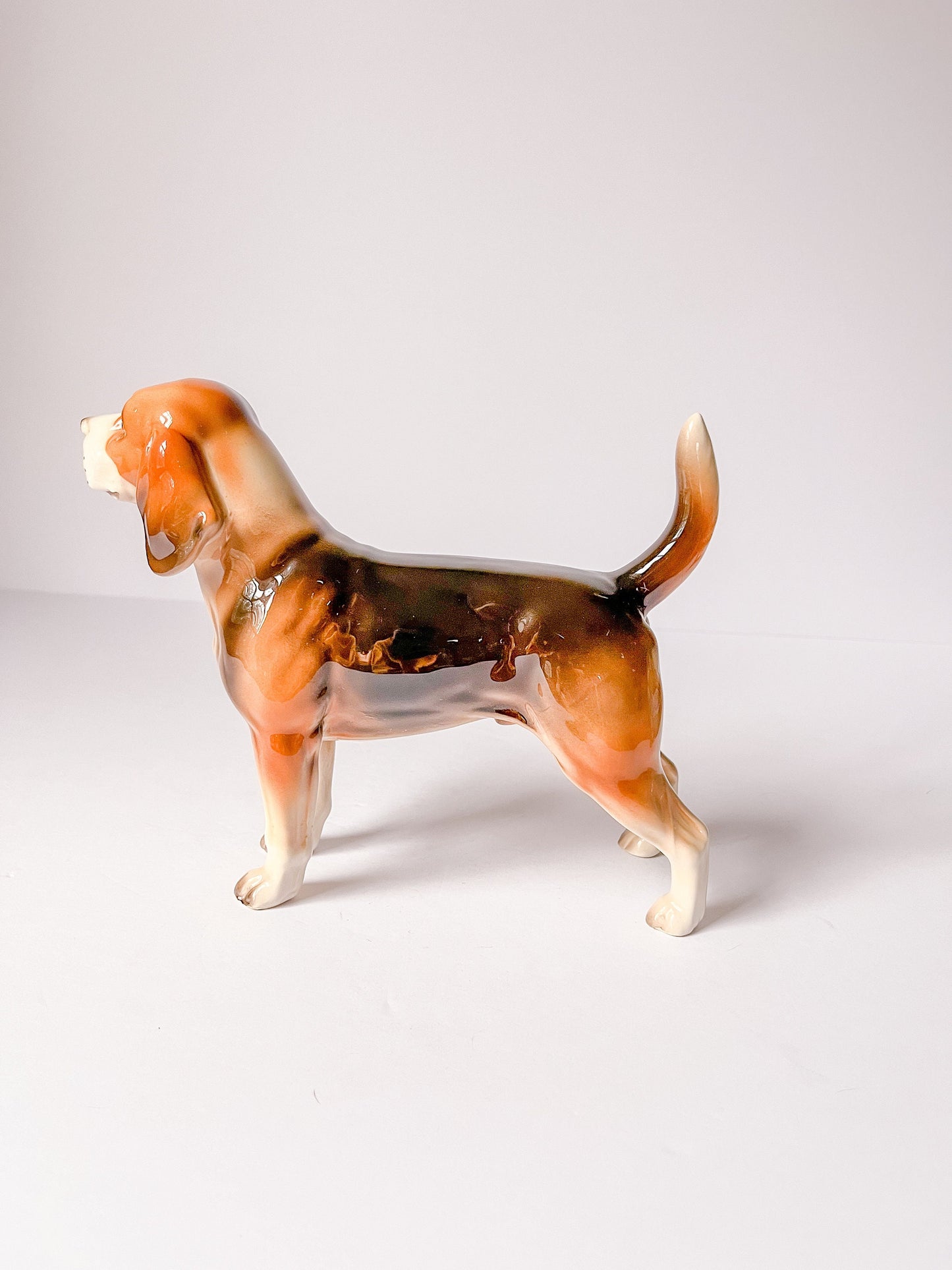 Vintage Ceramic Porcelain Beagle Dog Figurine