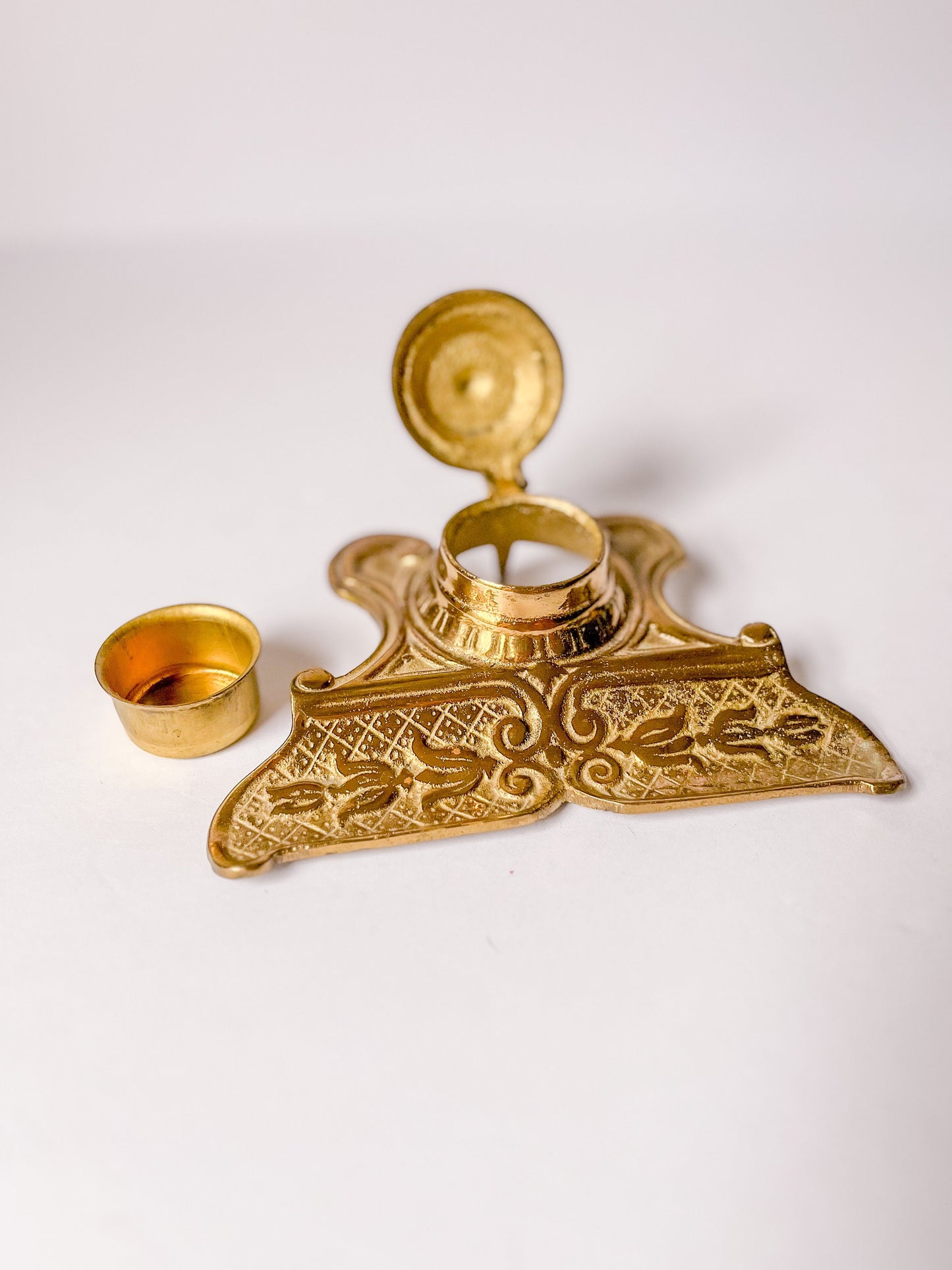 Vintage Victorian Gilded Inkwell