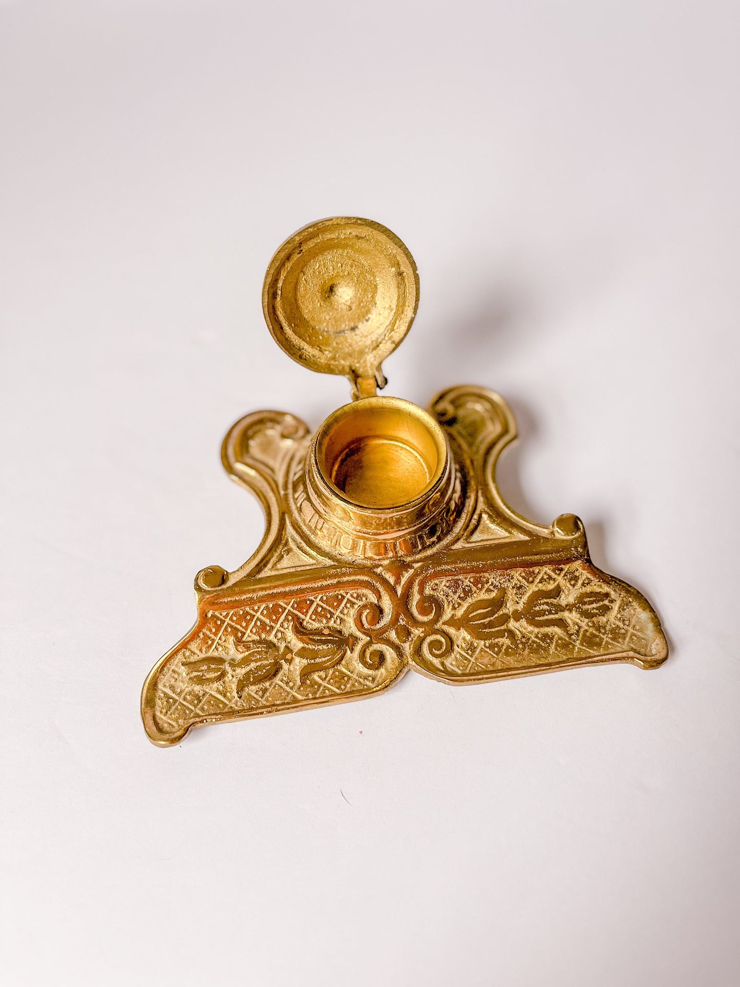 Vintage Victorian Gilded Inkwell