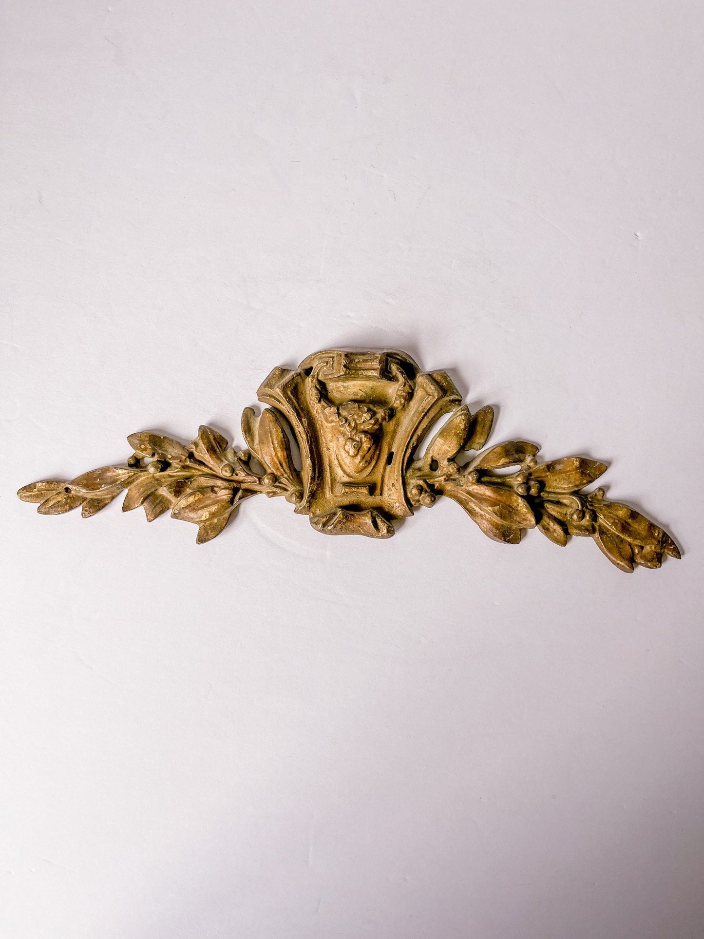 Vintage Brass Pediment or Wall Swag