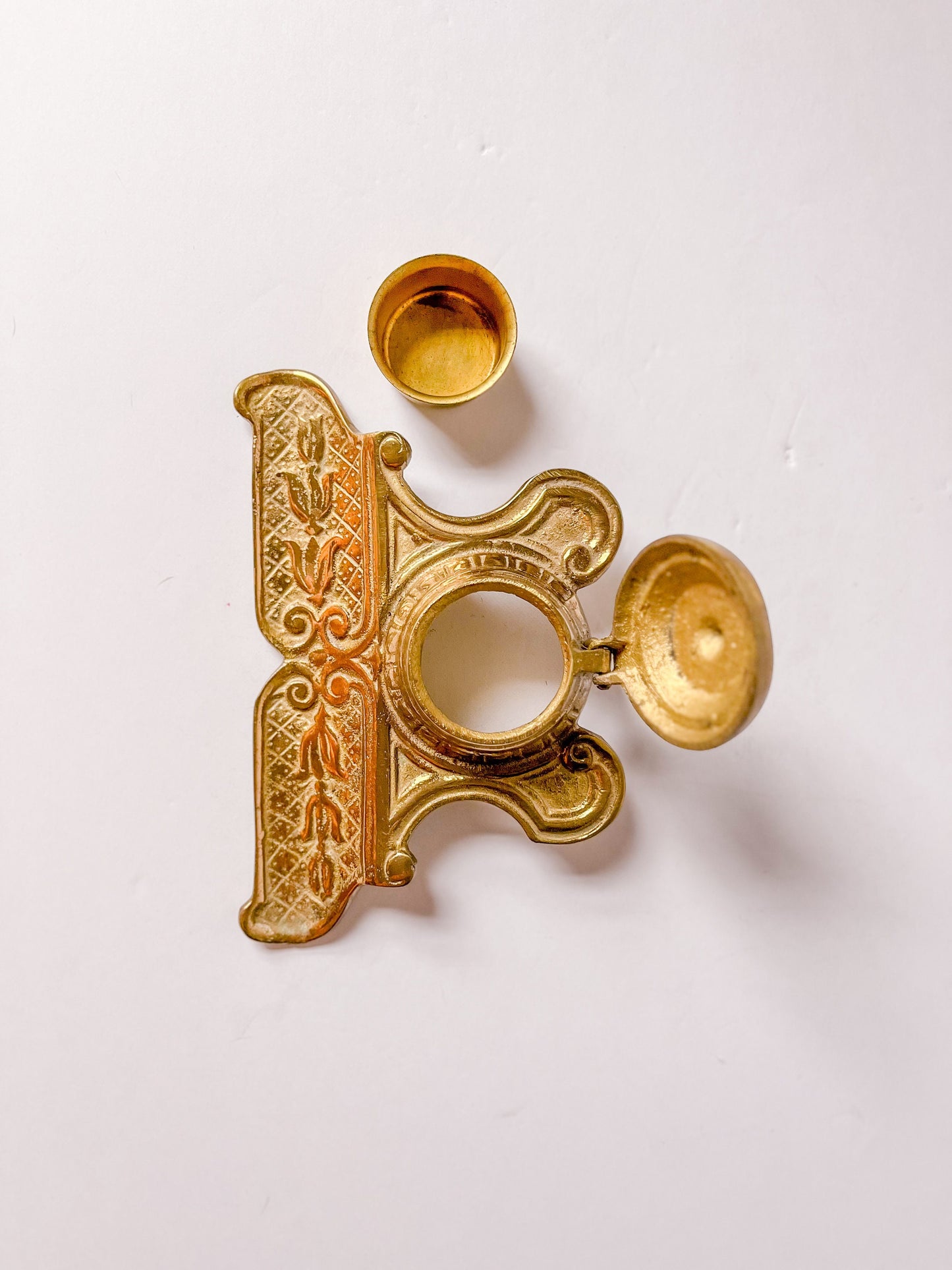 Vintage Victorian Gilded Inkwell