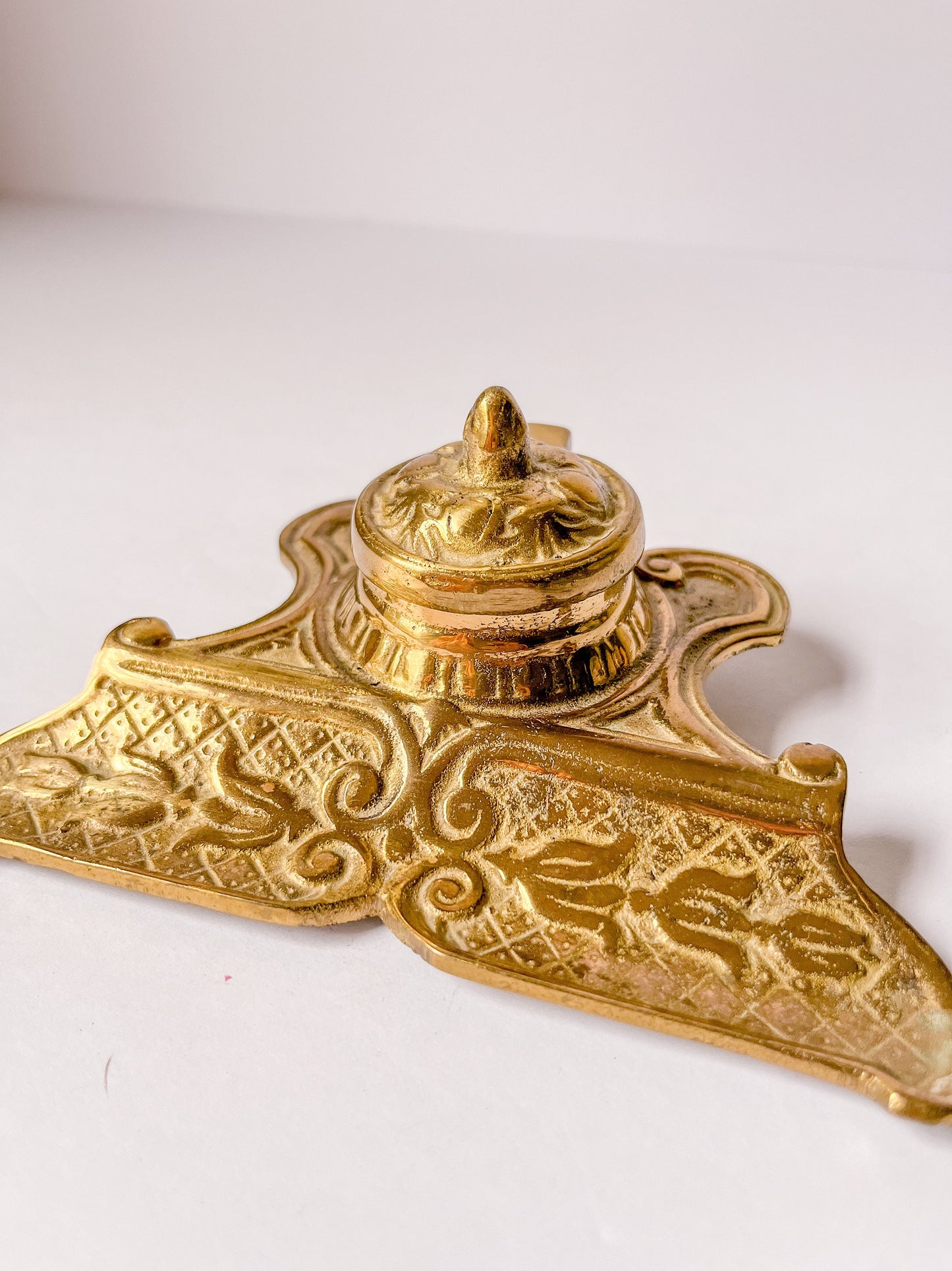 Vintage Victorian Gilded Inkwell