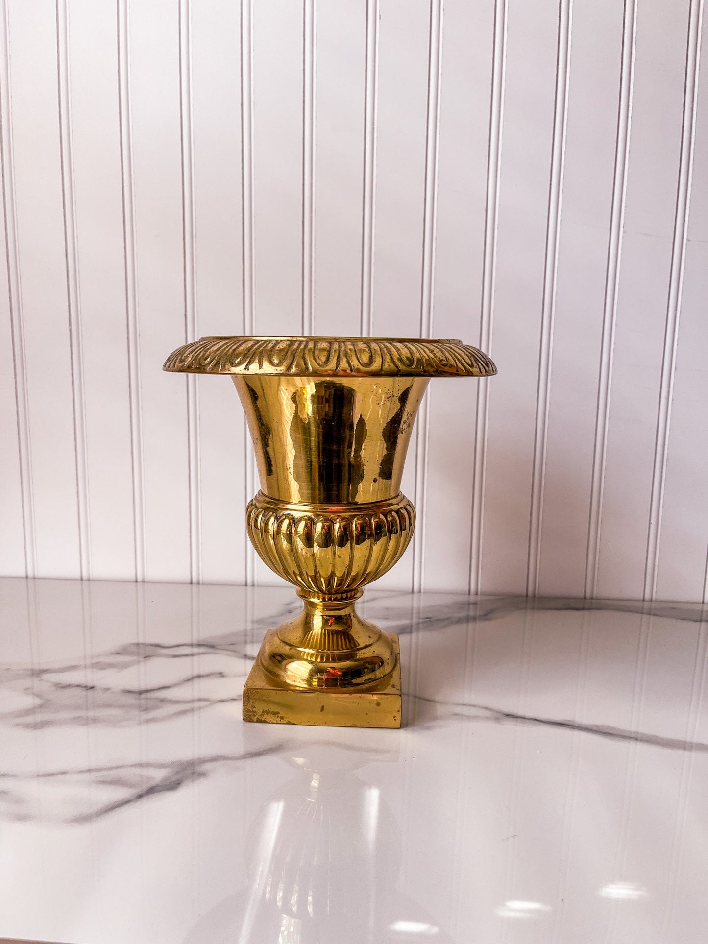 Vintage Brass Garden Urn Planter