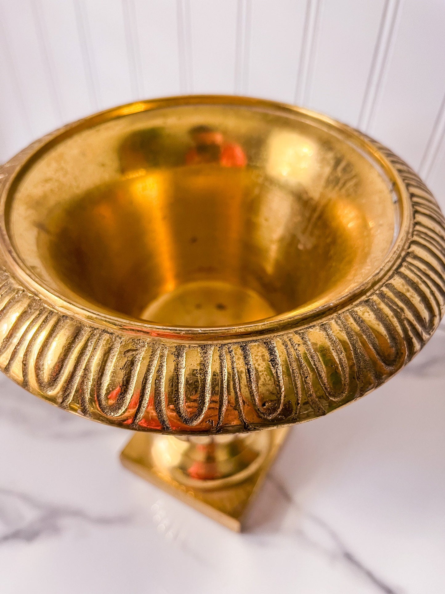 Vintage Brass Garden Urn Planter