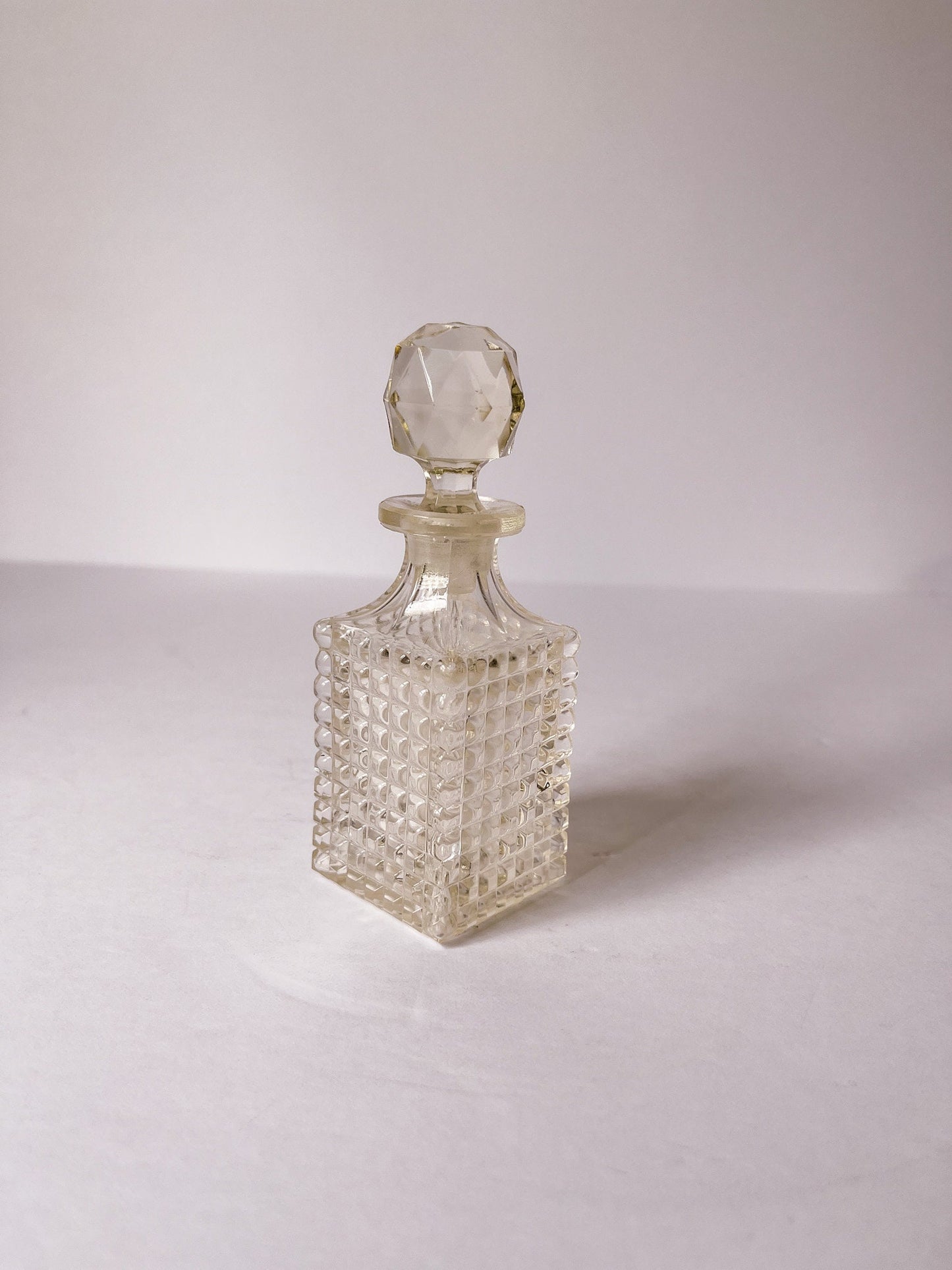 Vintage Rectangular Cut Glass Perfume Bottle