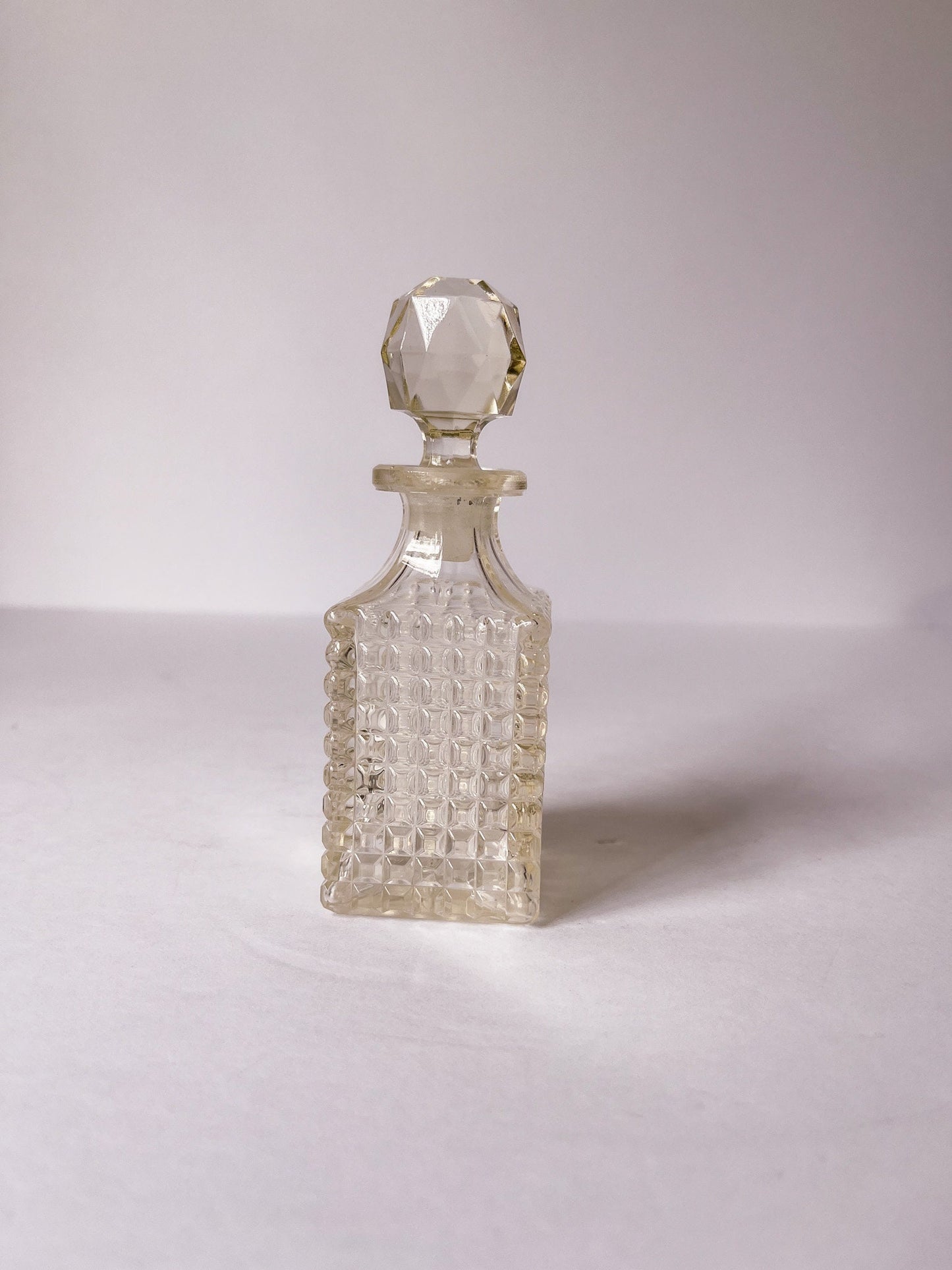 Vintage Rectangular Cut Glass Perfume Bottle