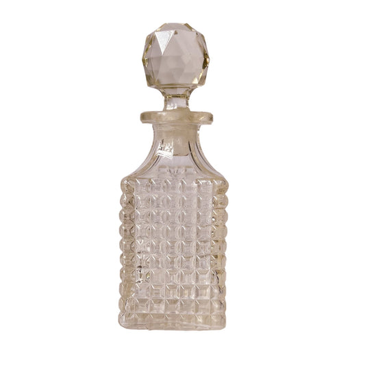 Vintage Rectangular Cut Glass Perfume Bottle