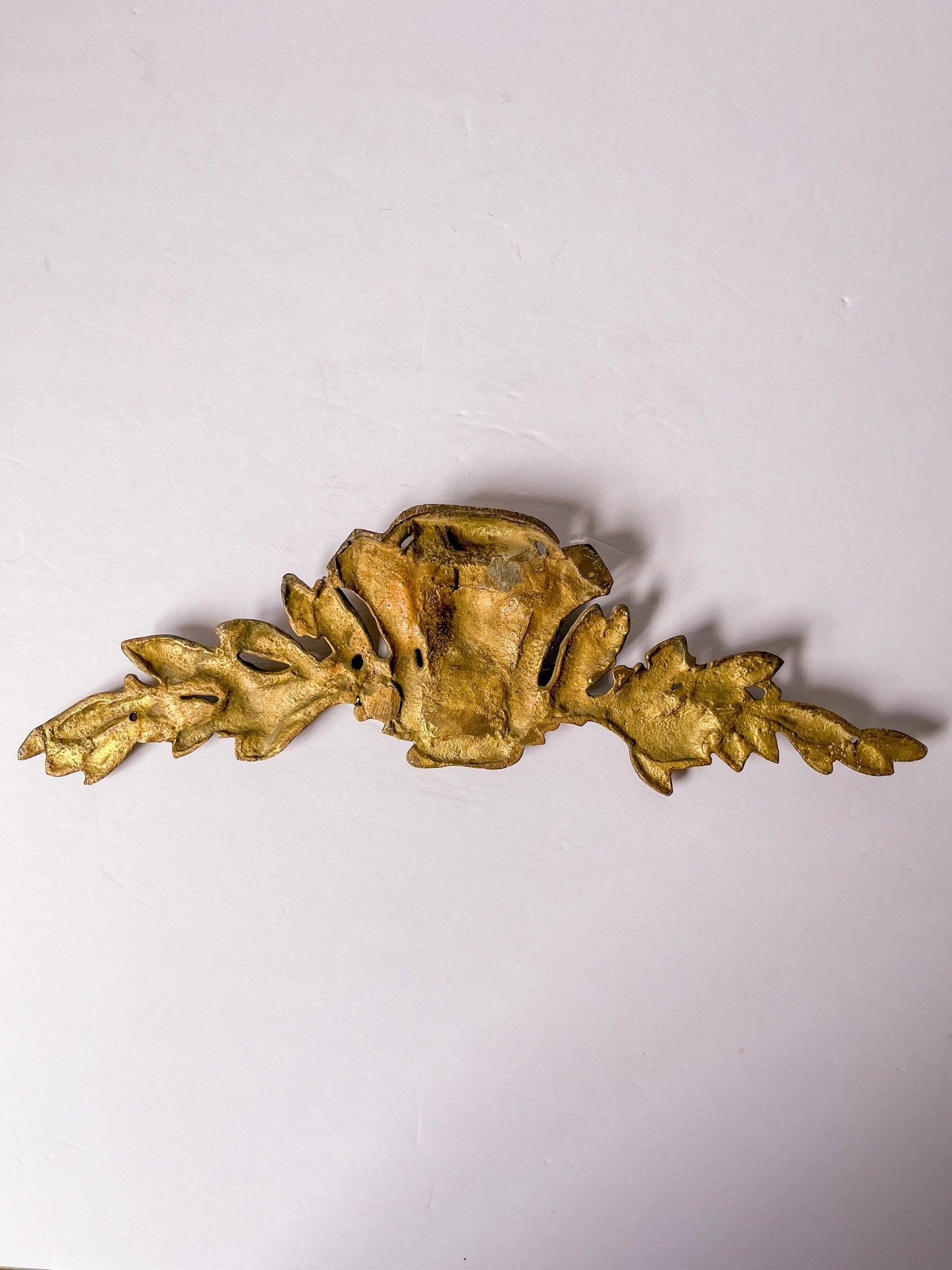 Vintage Brass Pediment or Wall Swag