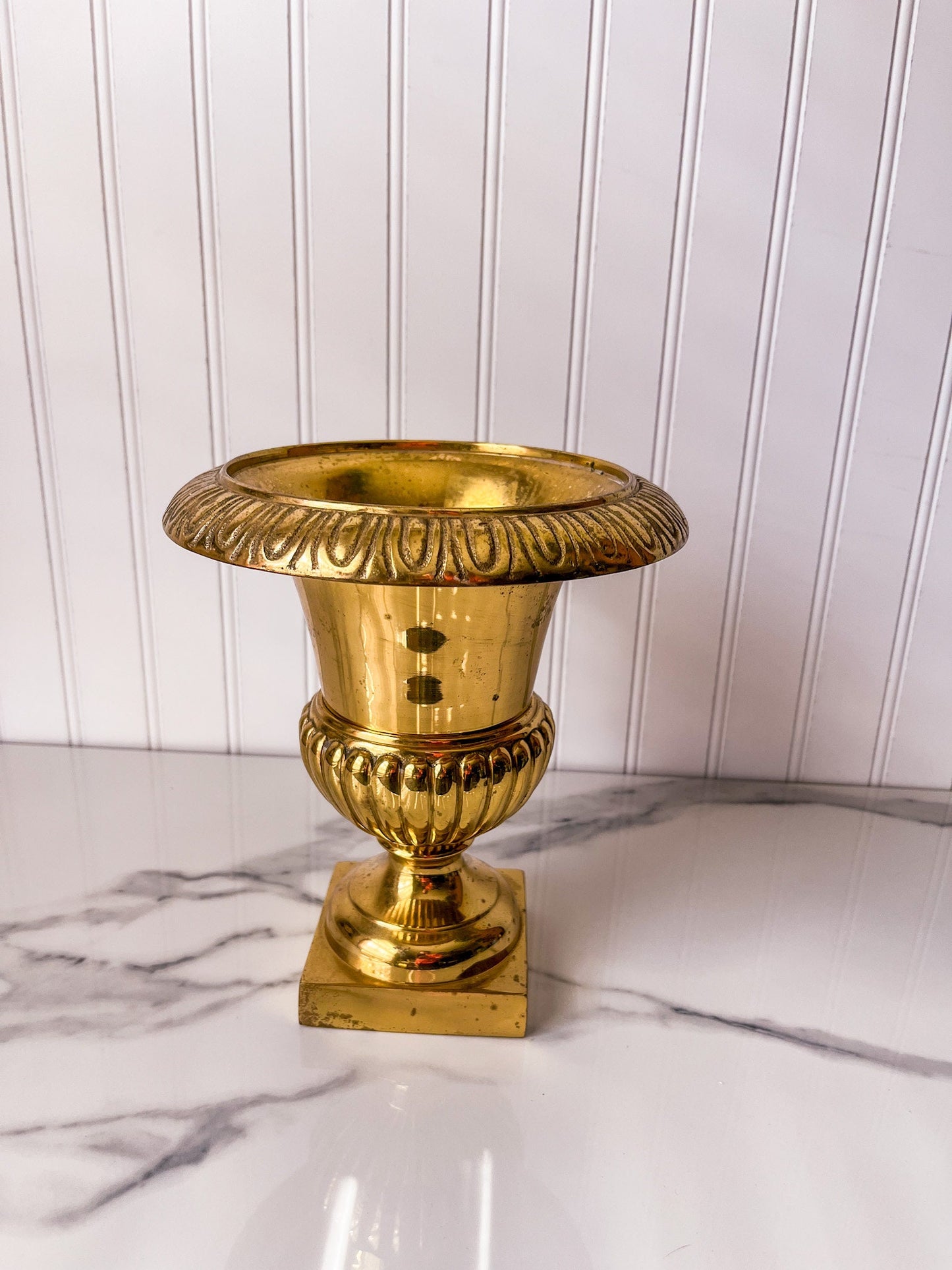 Vintage Brass Garden Urn Planter