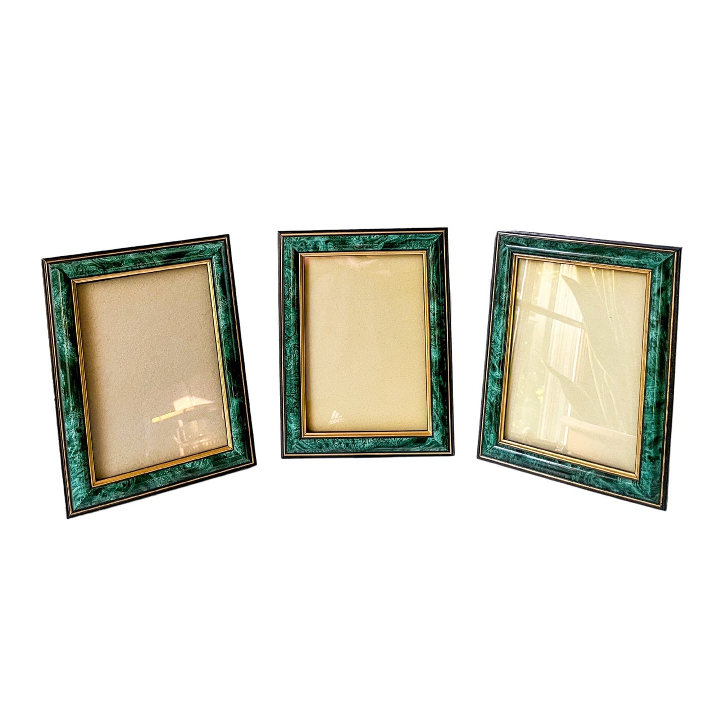 Vintage Faux Green Marble and Gold 4.5" X 6.5" Picture Frame